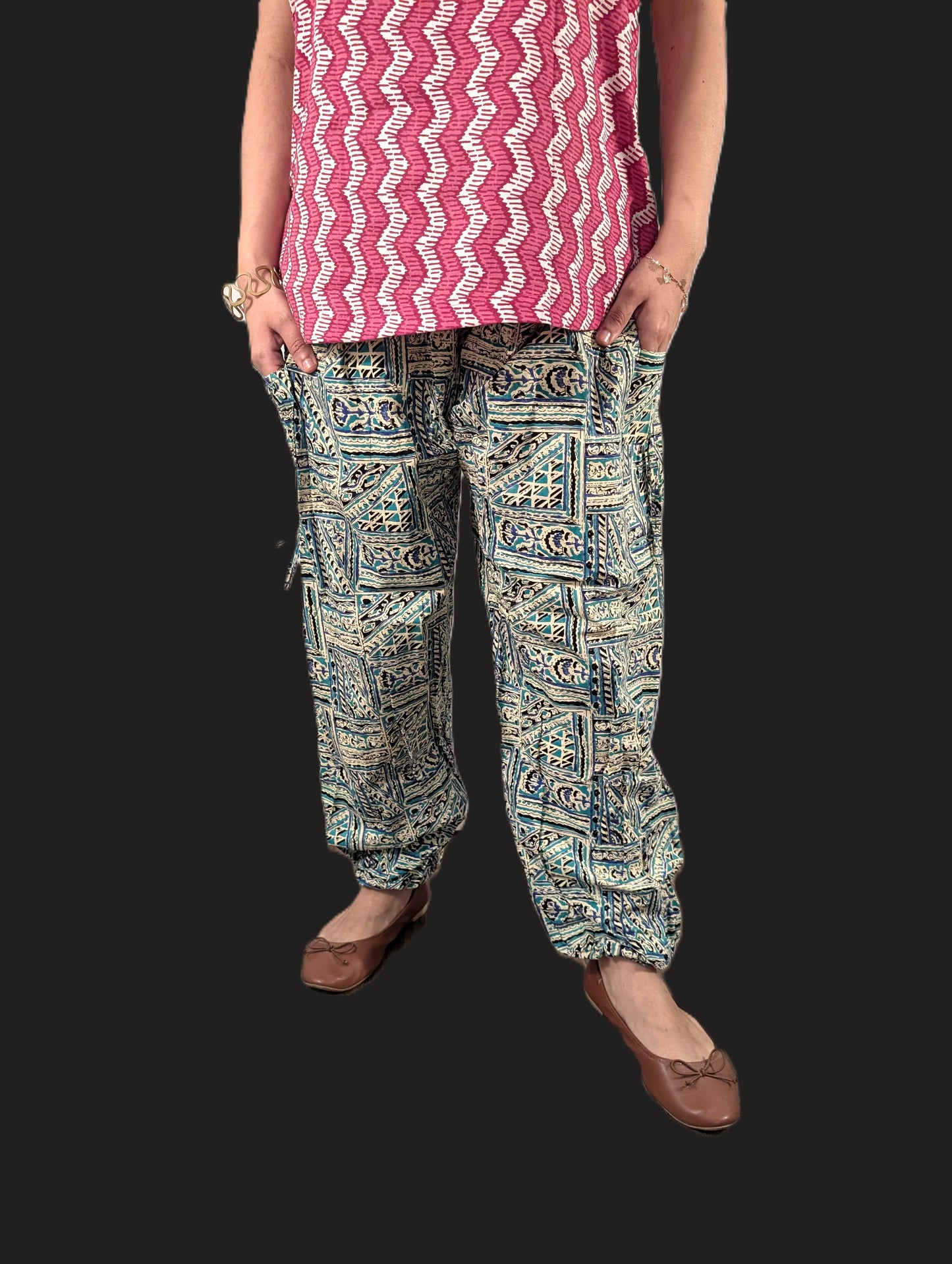 Printed Cotton Jogger Pants for Women