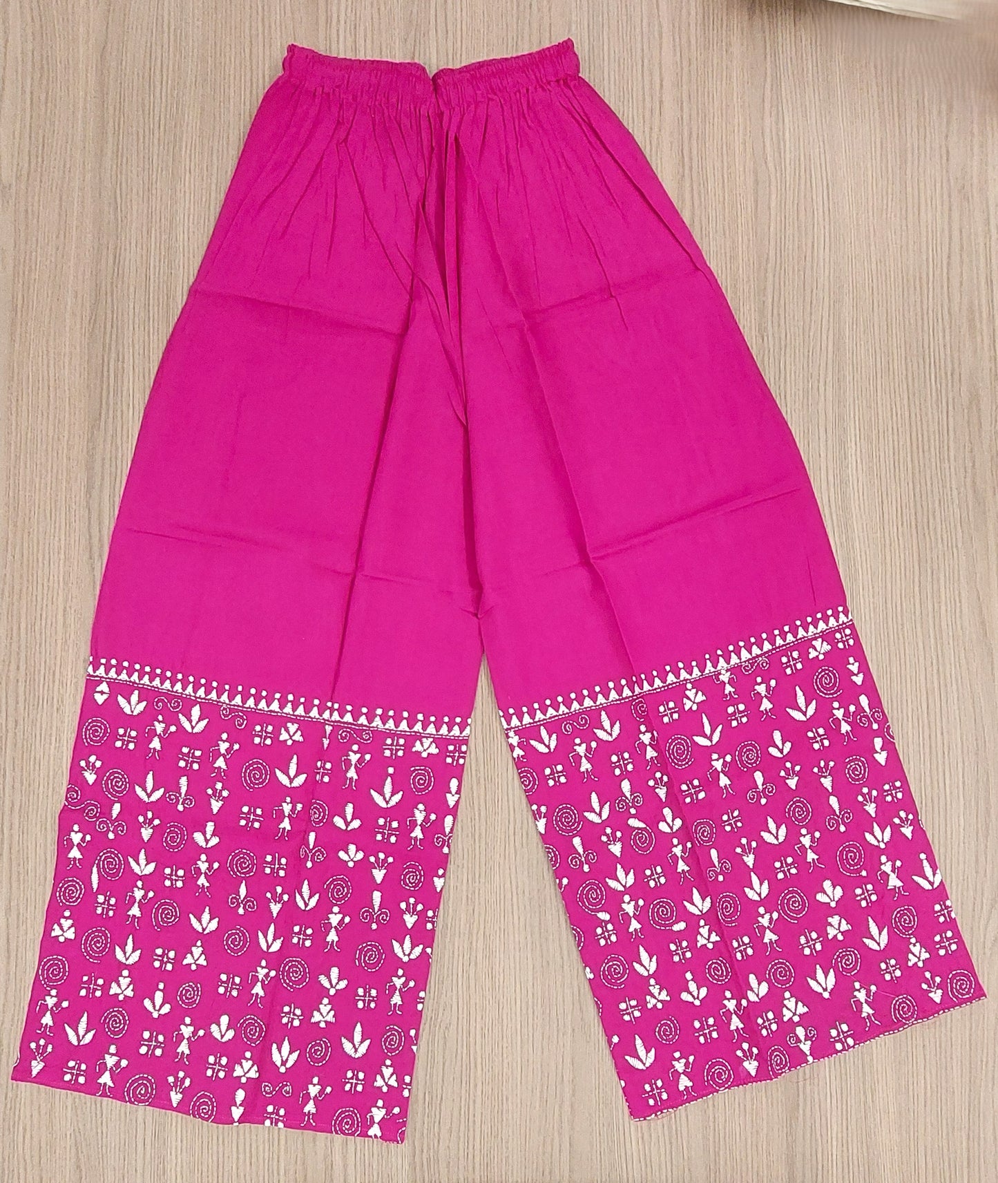 Artisanal Cotton Kantha Stitch Palazzos for Women