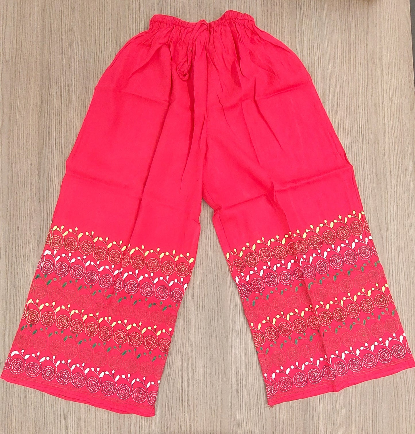 Artisanal Cotton Kantha Stitch Palazzos for Women