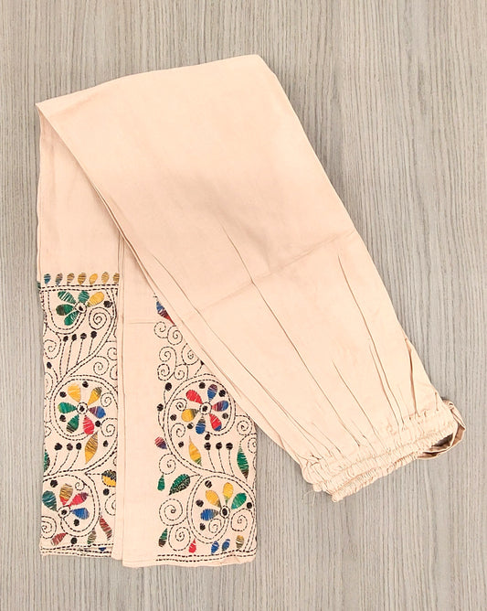 Artisanal Cotton Kantha Stitch Palazzos for Women