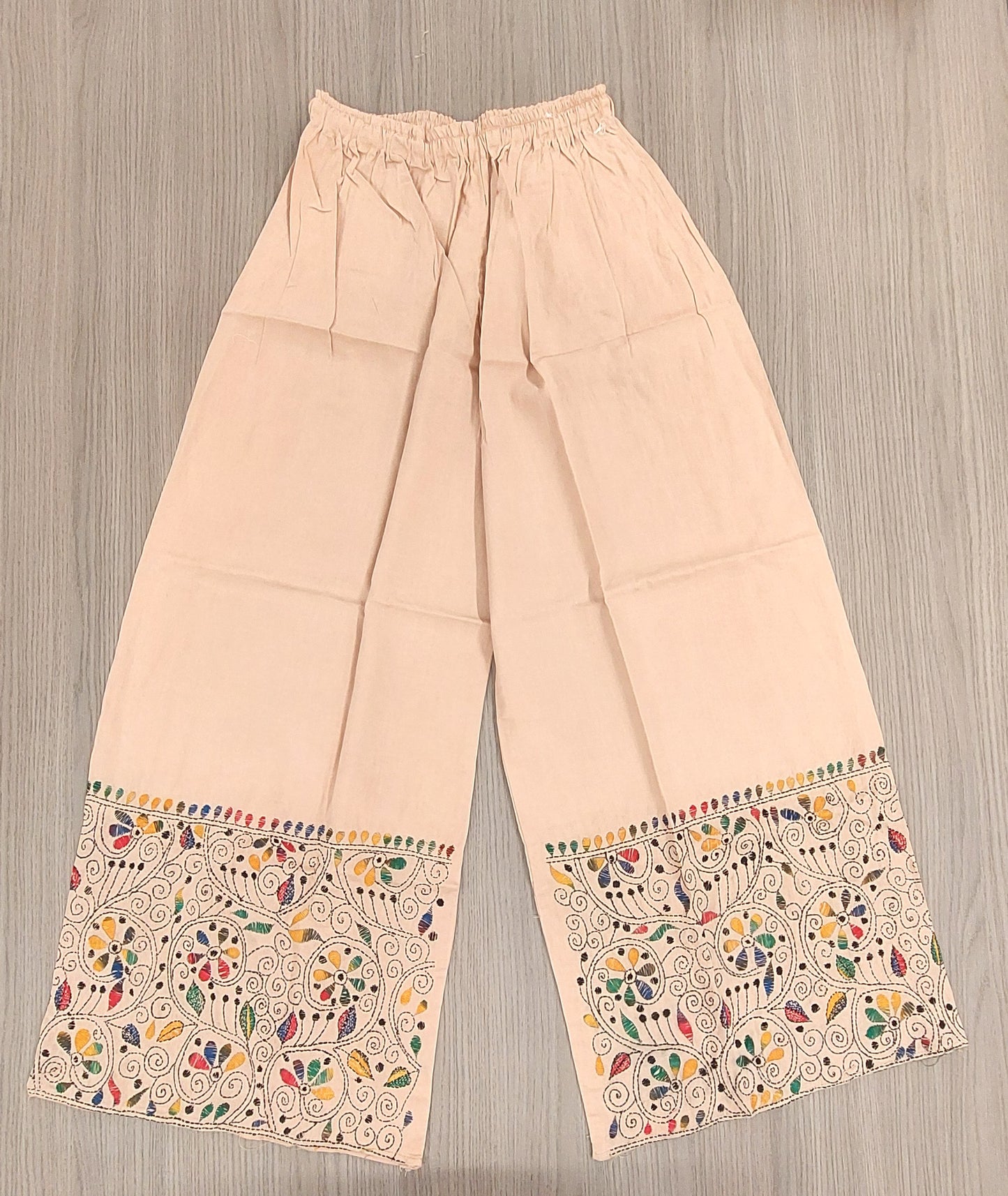 Artisanal Cotton Kantha Stitch Palazzos for Women