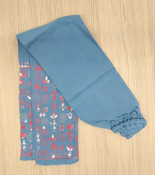 Artisanal Cotton Kantha Stitch Palazzos for Women