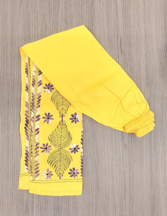 Artisanal Cotton Kantha Stitch Palazzos for Women