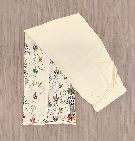 Artisanal Cotton Kantha Stitch Palazzos for Women