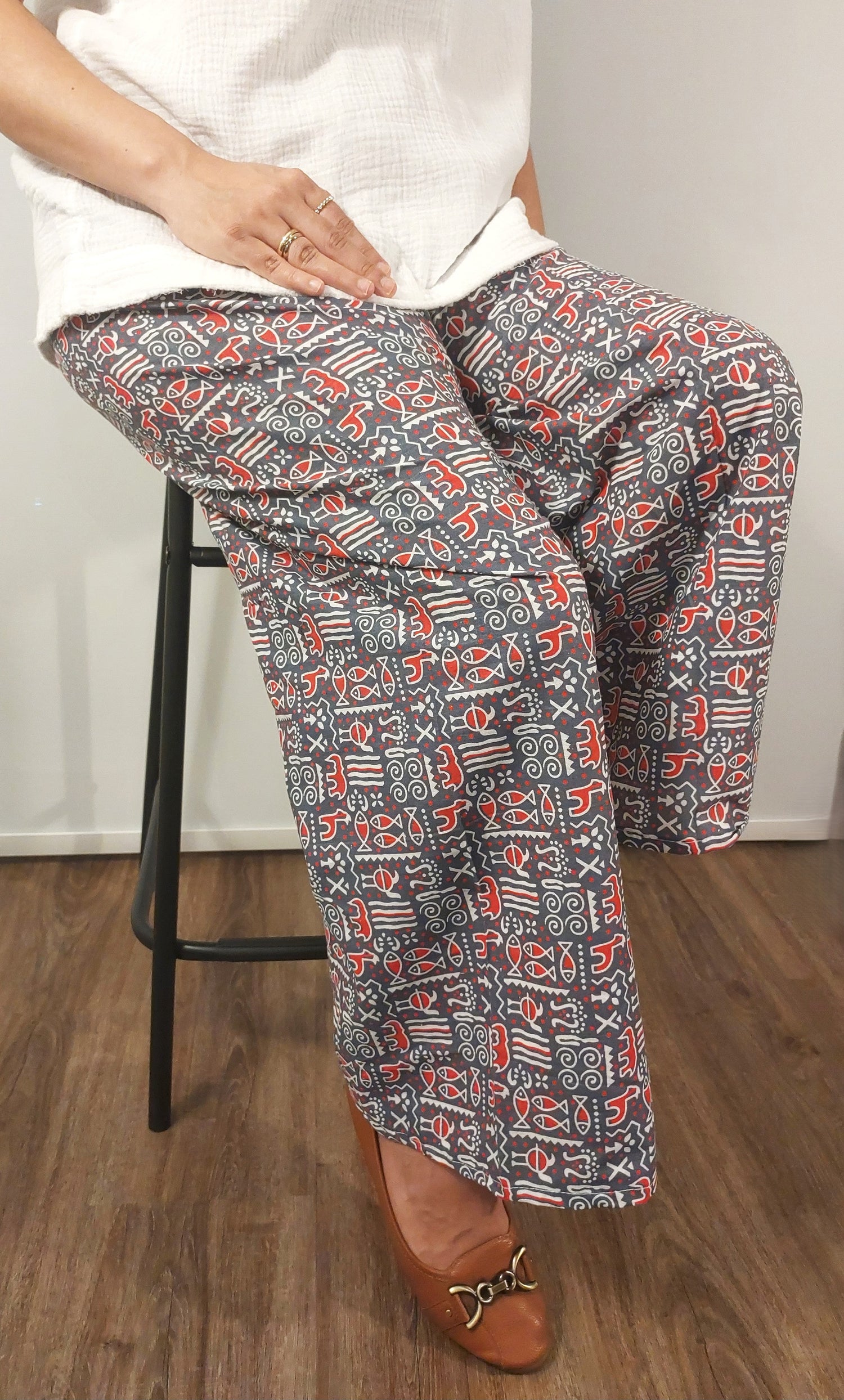 Printed Wide Leg Pants/Pajamas for Women