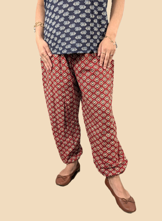 Printed Cotton Jogger Pants for Women