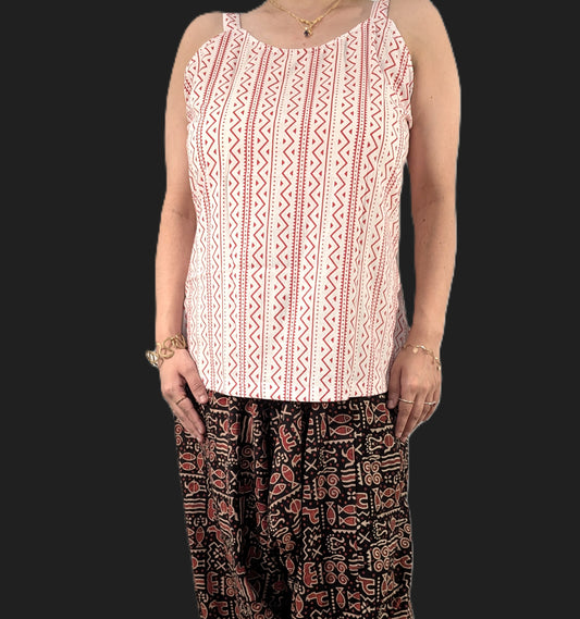 Women’s Cotton Spaghetti Strap Top/ Printed Summer Cami