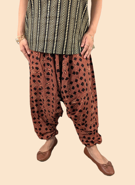 Cotton Printed Harem Pant/Cotton Boho Hippie Casual Oversized Pant