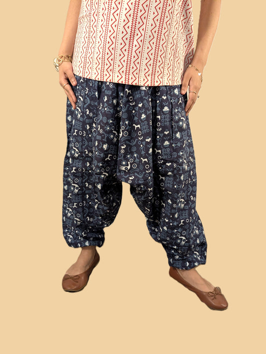 Cotton Printed Harem Pant/Cotton Boho Hippie Casual Oversized Pant