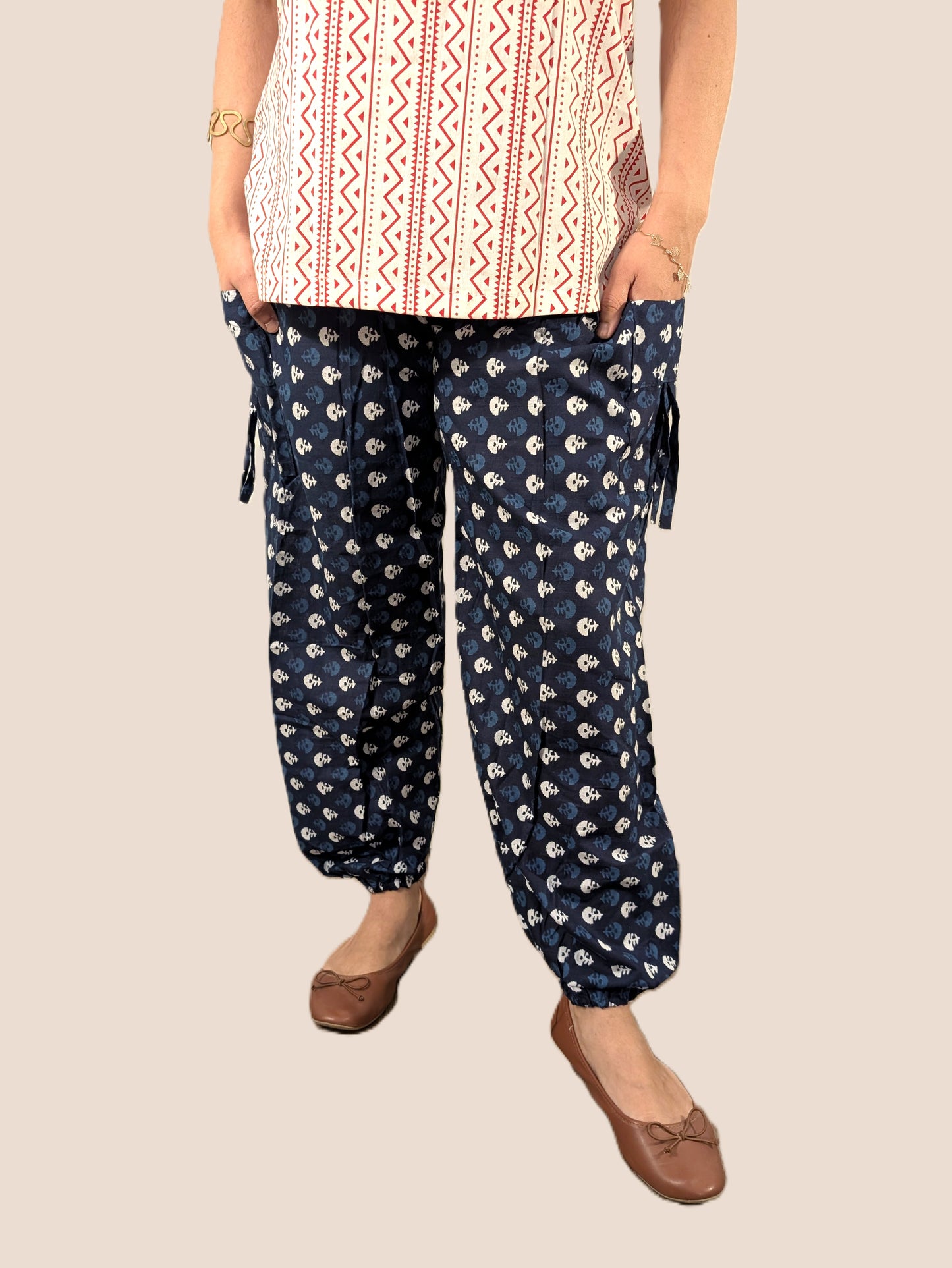 Printed Cotton Jogger Pants for Women