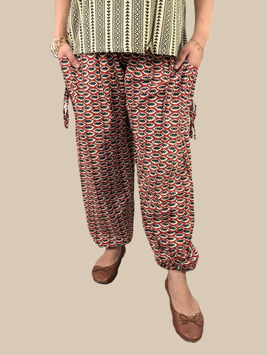 Printed Cotton Jogger Pants for Women