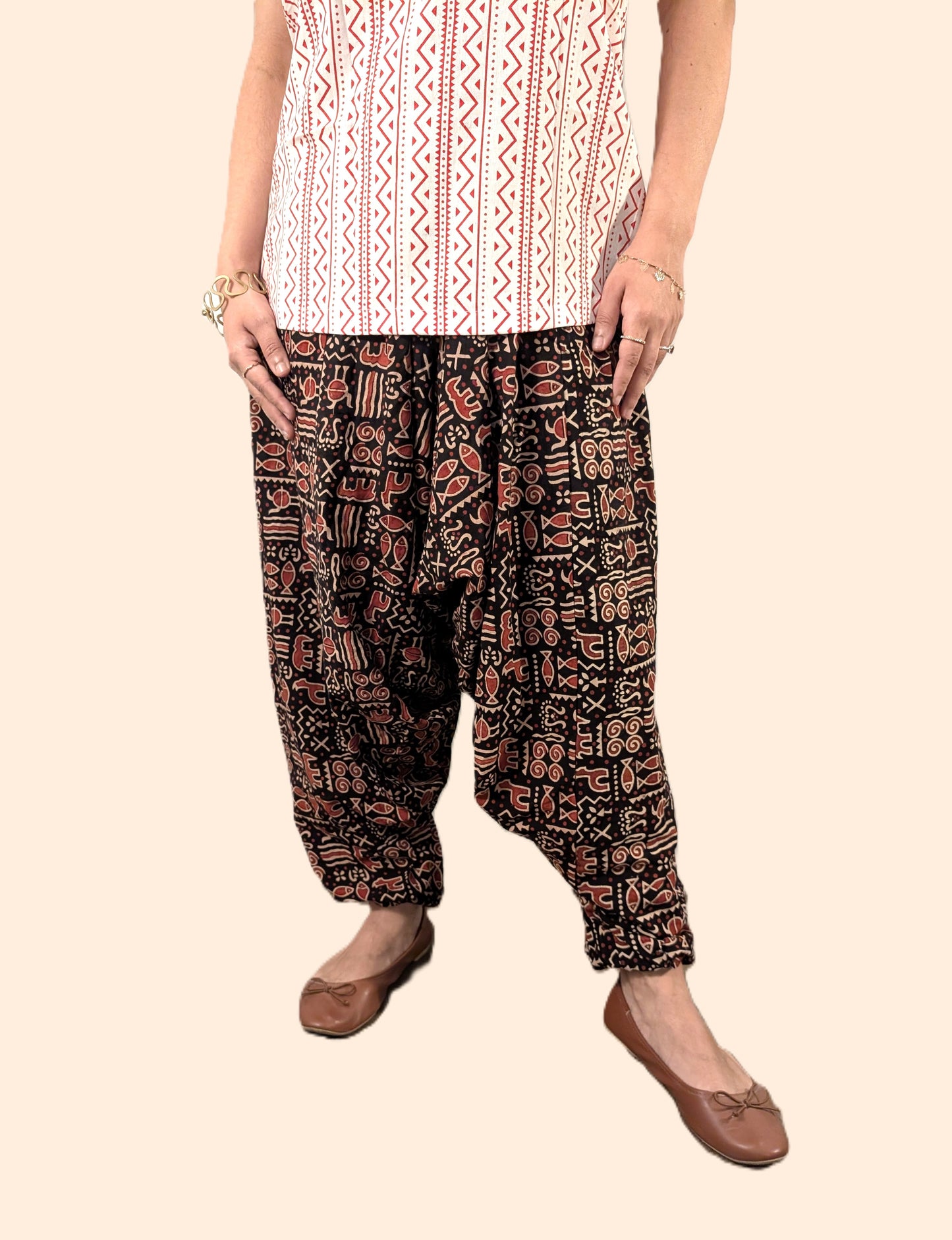Cotton Printed Harem Pant/Cotton Boho Hippie Casual Oversized Pant