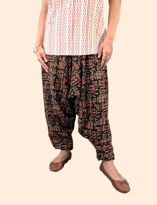 Cotton Printed Harem Pant/Cotton Boho Hippie Casual Oversized Pant
