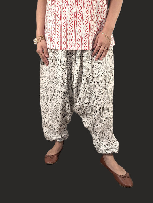 Cotton Printed Harem Pant/Cotton Boho Hippie Casual Oversized Pant