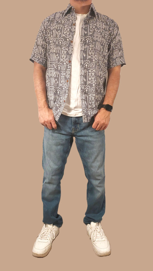 Stylish Printed Cotton Shirt for Men