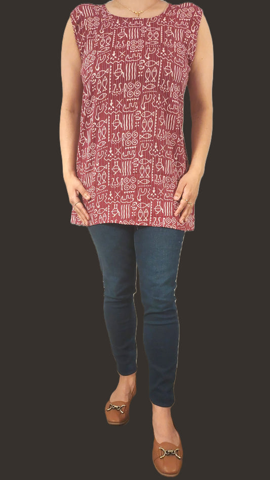 Printed Cotton Short Tunic/Kurti for Women
