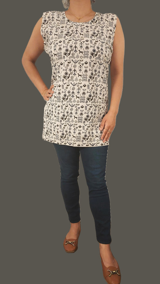 Printed Cotton Short Tunic/Kurti for Women