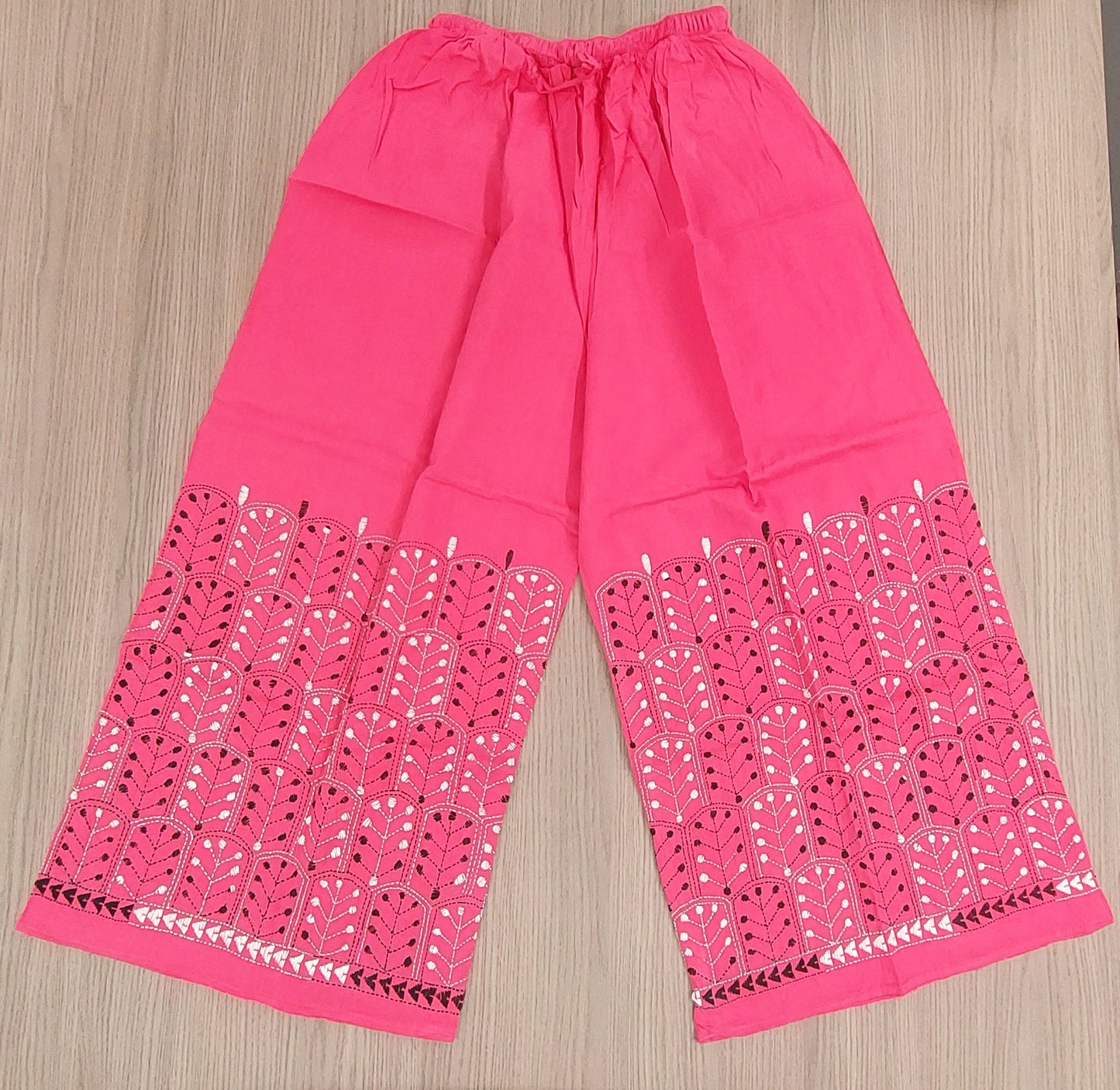 Artisanal Cotton Kantha Stitch Palazzos for Women