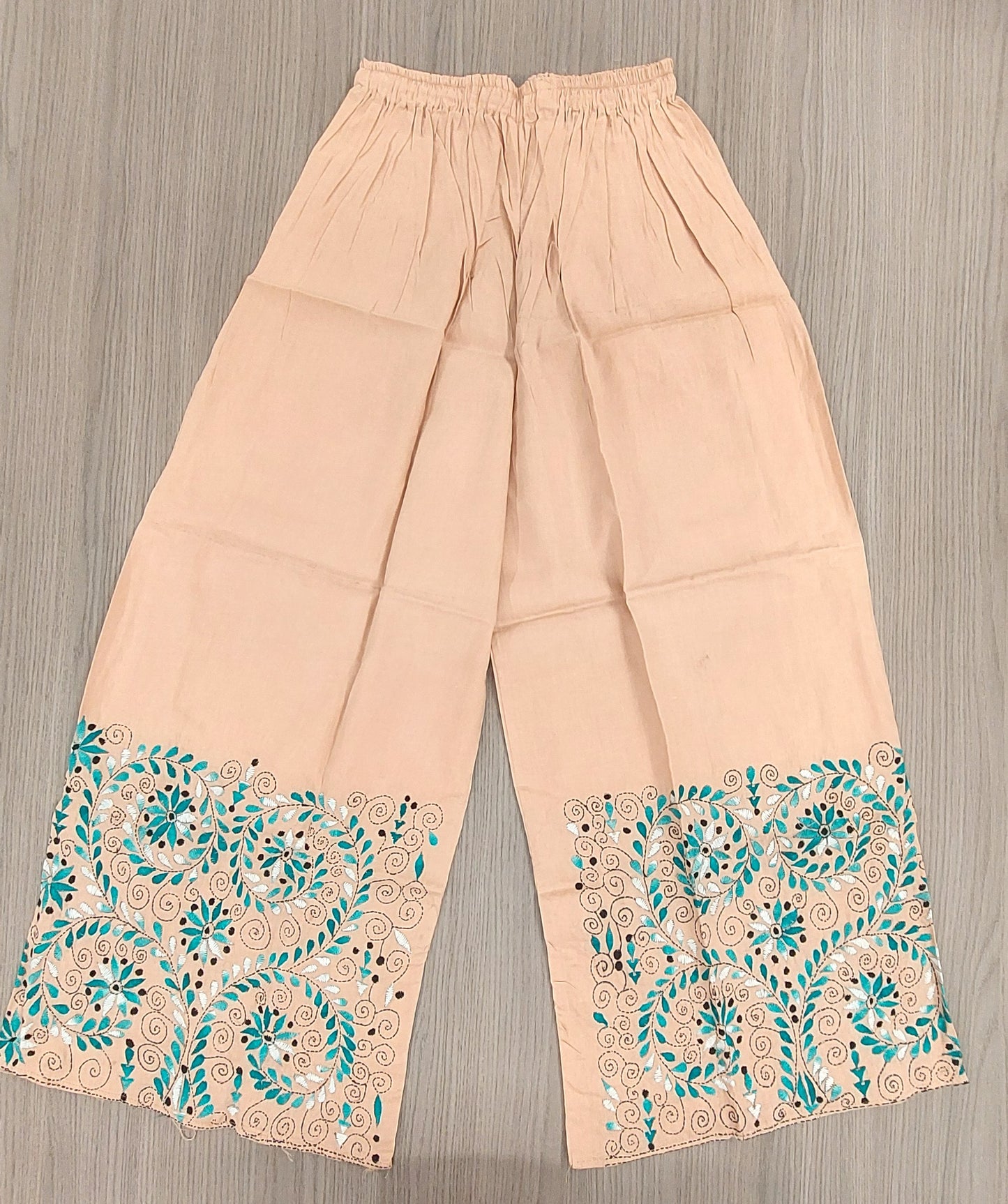 Artisanal Cotton Kantha Stitch Palazzos for Women
