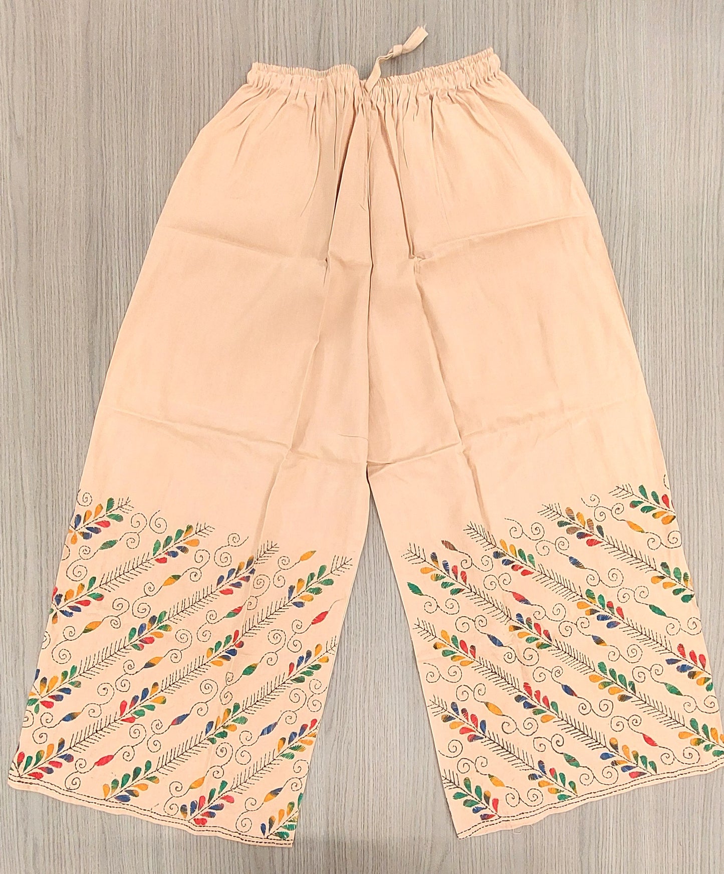 Artisanal Cotton Kantha Stitch Palazzos for Women