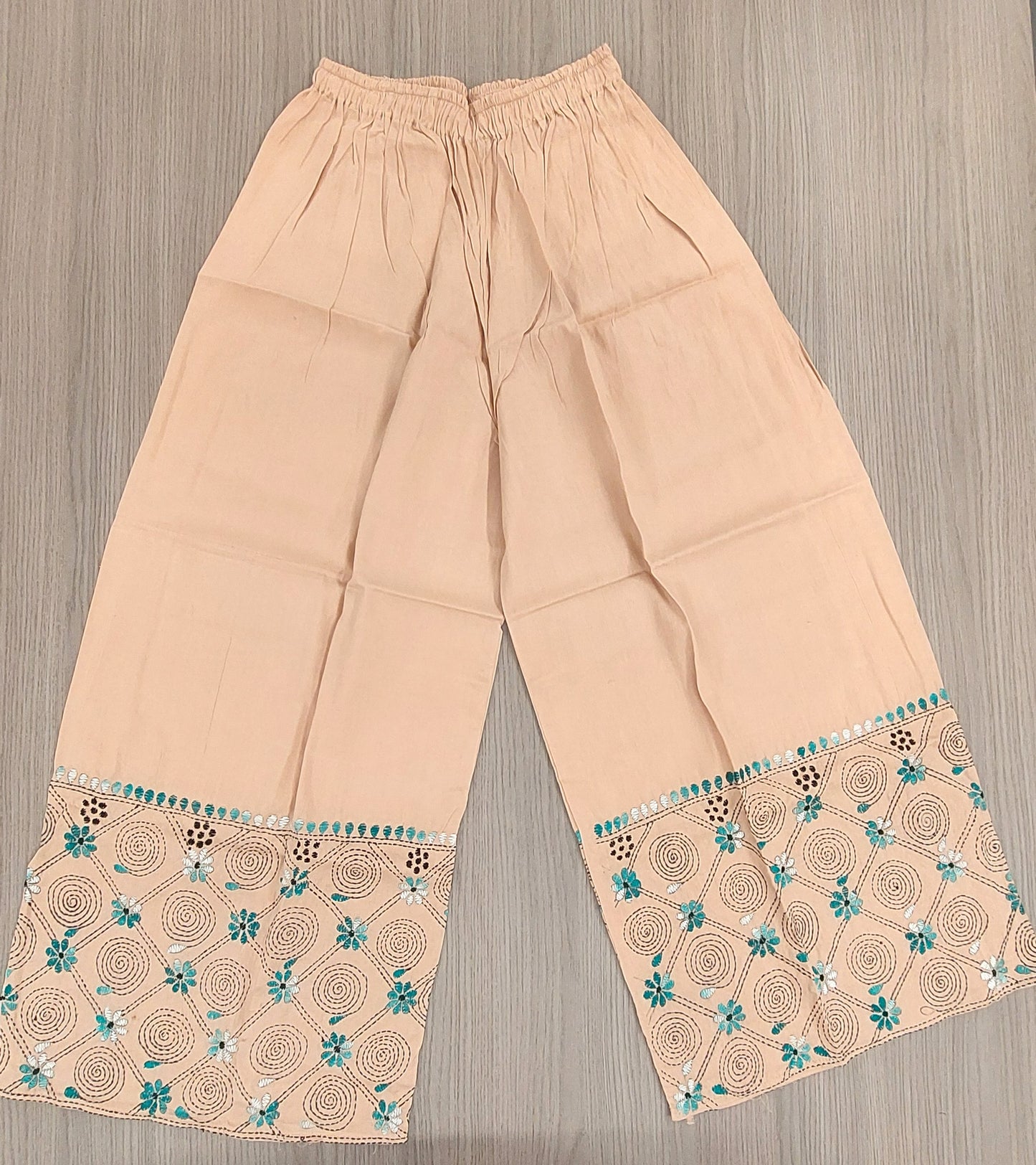 Artisanal Cotton Kantha Stitch Palazzos for Women
