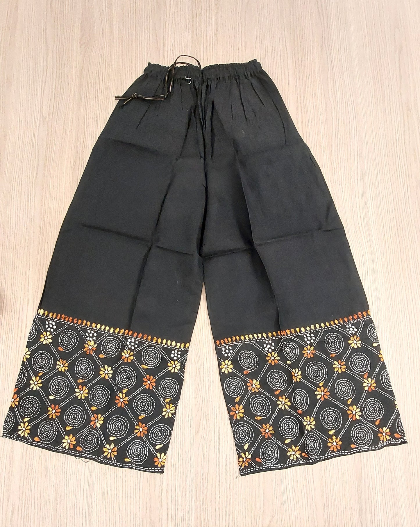 Artisanal Cotton Kantha Stitch Palazzos for Women