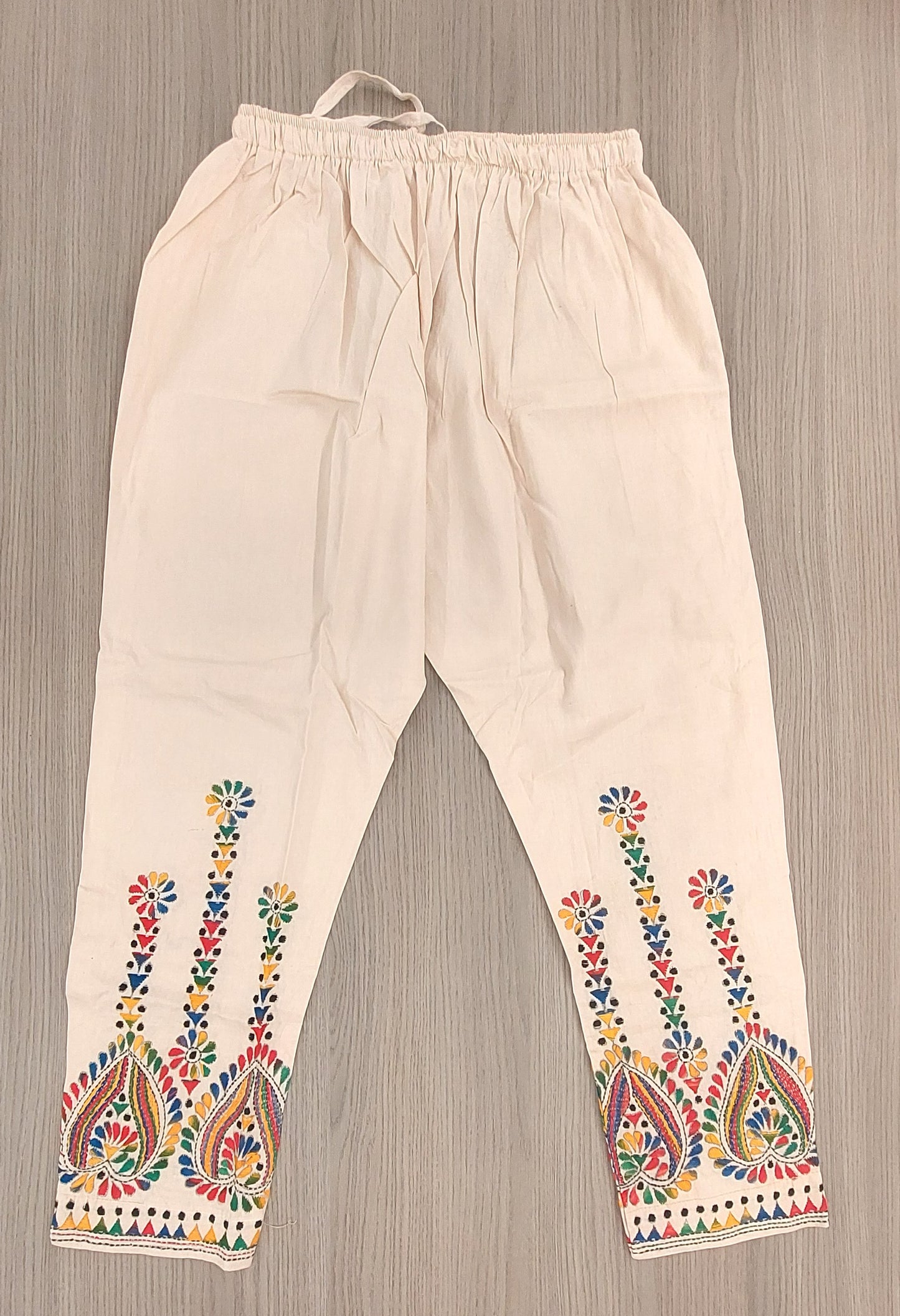 Artisanal Cotton Kantha Stitch Straight pant for Women