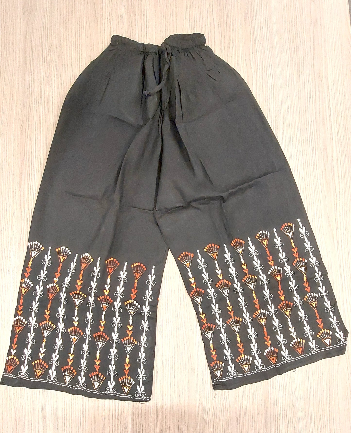 Artisanal Cotton Kantha Stitch Palazzos for Women